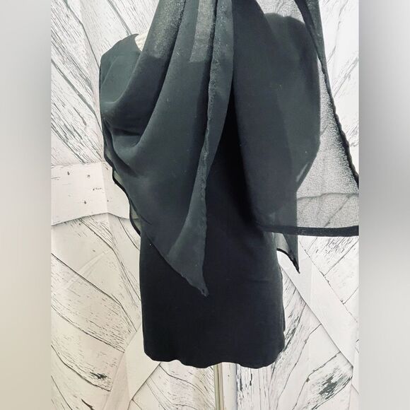Joan Vaas Black Top Sheer Overlay S - Picture 4 of 6